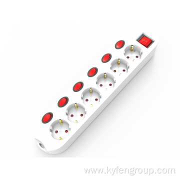 6-Outlet power strip with independent switch